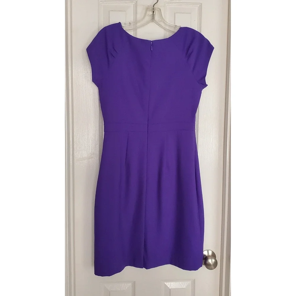 J.Crew Suiting Purple Wool Asymmetrical Sheath Dress‎ 15514 Size 4